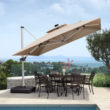 🌞Solar Powered LED🌞Cantilever Patio Umbrella💥buy 2 free shipping💥