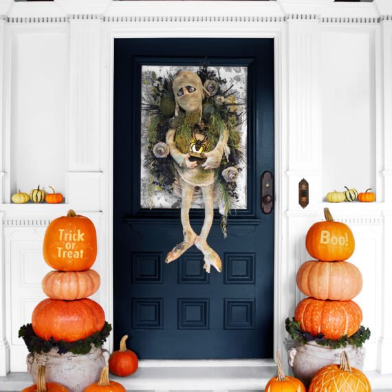 🎉🏵️🏵️Last Day Clearance Sale Only $4.99🔥HOT SALE🔥XXL Mummy Halloween Wreath