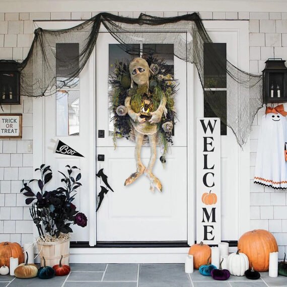 🎉🏵️🏵️Last Day Clearance Sale Only $4.99🔥HOT SALE🔥XXL Mummy Halloween Wreath