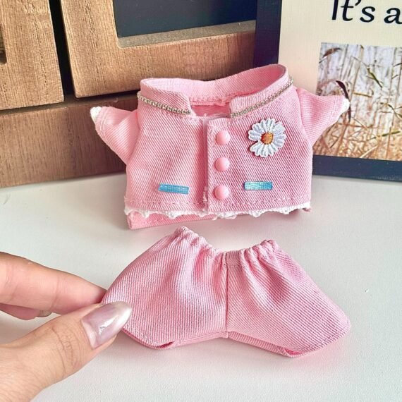 🧸Labubu G-DRAGON Same Style Doll Clothes 17cm - Second Generation Pendant Plush Doll Clothes【Hat + Clothes + Pants with Glue】