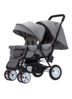 Baby Double Stroller Foldable Lightweight Twins Stroller with Tandem Seating with Adjustable Backrest and Footrest for Toddler