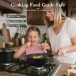 Astercook 19 Pcs Pots and Pans Set Non Stick. Black Titanium Induction Kitchen Cookware Sets. Non toxic Healthy Non Stick Kitchen Cooking Set with Frying Pans Set. PFAS PTFE PFOA PFOS Free