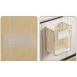 Hanging Kitchen Trash Can. Dingrich 3 Gallon Collapsible Waste Bin. Small Plastic Folding Hang Garbage Can for Cabinet Bedroom Bathroom Kitchen Office Car. Beige