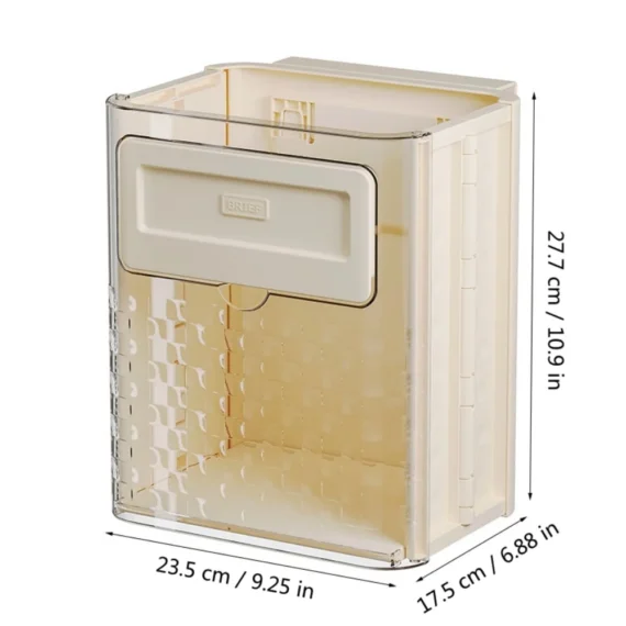 Hanging Kitchen Trash Can. Dingrich 3 Gallon Collapsible Waste Bin. Small Plastic Folding Hang Garbage Can for Cabinet Bedroom Bathroom Kitchen Office Car. Beige