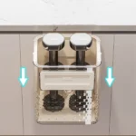 Hanging Kitchen Trash Can. Dingrich 3 Gallon Collapsible Waste Bin. Small Plastic Folding Hang Garbage Can for Cabinet Bedroom Bathroom Kitchen Office Car. Beige