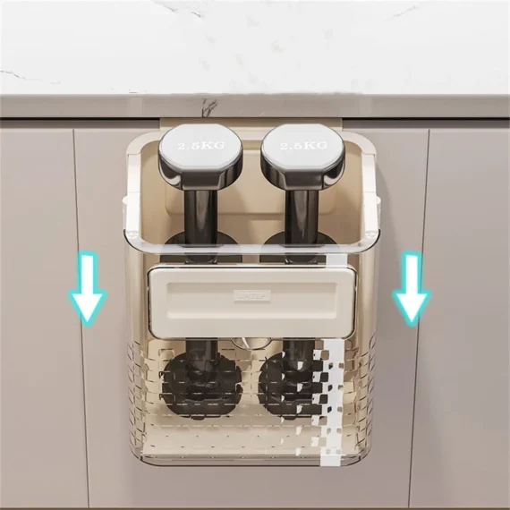 Hanging Kitchen Trash Can. Dingrich 3 Gallon Collapsible Waste Bin. Small Plastic Folding Hang Garbage Can for Cabinet Bedroom Bathroom Kitchen Office Car. Beige