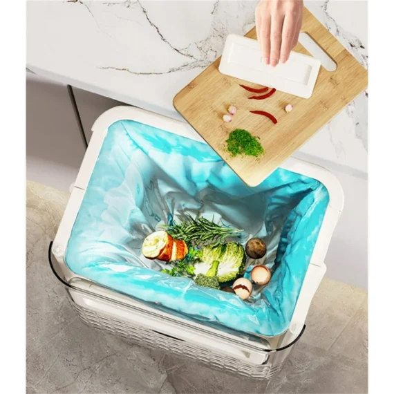 Hanging Kitchen Trash Can. Dingrich 3 Gallon Collapsible Waste Bin. Small Plastic Folding Hang Garbage Can for Cabinet Bedroom Bathroom Kitchen Office Car. Beige