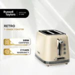 Russell Taylors Retro Toaster RT-10. 𝟳 𝗦𝗵𝗮𝗱𝗲 𝗦𝗲𝘁𝘁𝗶𝗻𝗴𝘀. 2 Years Warranty