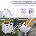 ⚡Clearance Price RM22.20​🎁FELICON Folding Climber Utility Cart Rolling Crate Tote on Rotate Wheels with Adjustable Handle Hidden Lid Cup Holder Storage Toolbox for Teacher Office File Move Shop Travel Laundry Grocery