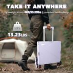 ⚡Clearance Price RM22.20​🎁FELICON Folding Climber Utility Cart Rolling Crate Tote on Rotate Wheels with Adjustable Handle Hidden Lid Cup Holder Storage Toolbox for Teacher Office File Move Shop Travel Laundry Grocery